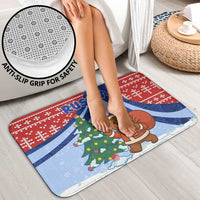 Russia Christmas Bathroom Set with Santa Bear Gift Box Christmas Tree and Red Snowflake - Wonder Print Shop