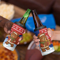 Russia Christmas 4 in 1 Can Cooler Tumbler with Santa Bear Gift Box Christmas Tree and Red Snowflake - Wonder Print Shop