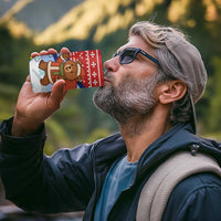 Russia Christmas 4 in 1 Can Cooler Tumbler with Santa Bear Gift Box Christmas Tree and Red Snowflake - Wonder Print Shop