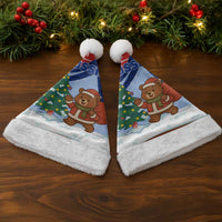 Russia Christmas Santa Hat with Santa Bear Gift Box Christmas Tree and Red Snowflake - Wonder Print Shop