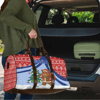 Russia Christmas Travel Bag with Santa Bear Gift Box Christmas Tree and Red Snowflake - Wonder Print Shop