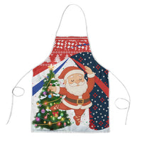 Russia Christmas Apron with Dancing Santa Christmas Tree Lights and Red Snowflake - Wonder Print Shop
