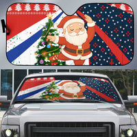 Russia Christmas Auto Sun Shade with Dancing Santa Christmas Tree Lights and Red Snowflake - Wonder Print Shop