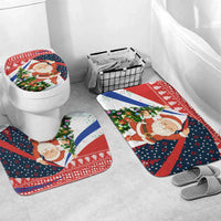 Russia Christmas Bathroom Set with Dancing Santa Christmas Tree Lights and Red Snowflake - Wonder Print Shop