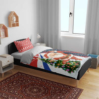 Russia Christmas Bedding Set with Dancing Santa Christmas Tree Lights and Red Snowflake - Wonder Print Shop
