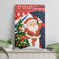 Russia Christmas Canvas Wall Art with Dancing Santa Christmas Tree Lights and Red Snowflake - Wonder Print Shop