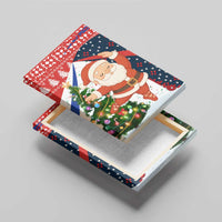 Russia Christmas Canvas Wall Art with Dancing Santa Christmas Tree Lights and Red Snowflake - Wonder Print Shop