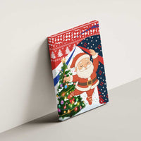 Russia Christmas Canvas Wall Art with Dancing Santa Christmas Tree Lights and Red Snowflake - Wonder Print Shop