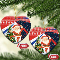 Russia Christmas Ceramic Ornament with Dancing Santa Christmas Tree Lights and Red Snowflake - Wonder Print Shop