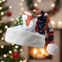 Russia Christmas Santa Hat with Dancing Santa Christmas Tree Lights and Red Snowflake - Wonder Print Shop