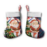 Russia Christmas Stocking with Dancing Santa Christmas Tree Lights and Red Snowflake - Wonder Print Shop