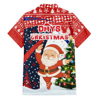 Russia Christmas Family Matching Off The Shoulder Long Sleeve Dress and Hawaiian Shirt with Dancing Santa Christmas Tree Lights and Red Snowflake - Wonder Print Shop