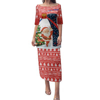 Russia Christmas Family Matching Puletasi and Hawaiian Shirt with Dancing Santa Christmas Tree Lights and Red Snowflake - Wonder Print Shop