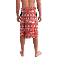 Russia Christmas Lavalava with Dancing Santa Christmas Tree Lights and Red Snowflake - Wonder Print Shop