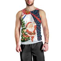 Russia Christmas Men Tank Top with Dancing Santa Christmas Tree Lights and Red Snowflake - Wonder Print Shop