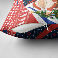 Russia Christmas Pillow Cover with Dancing Santa Christmas Tree Lights and Red Snowflake - Wonder Print Shop