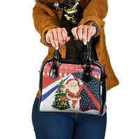 Russia Christmas Shoulder Handbag with Dancing Santa Christmas Tree Lights and Red Snowflake - Wonder Print Shop