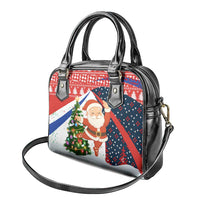 Russia Christmas Shoulder Handbag with Dancing Santa Christmas Tree Lights and Red Snowflake - Wonder Print Shop