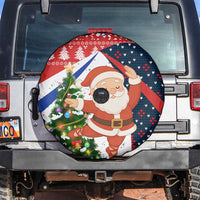 Russia Christmas Spare Tire Cover with Dancing Santa Christmas Tree Lights and Red Snowflake - Wonder Print Shop
