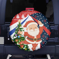 Russia Christmas Spare Tire Cover with Dancing Santa Christmas Tree Lights and Red Snowflake - Wonder Print Shop