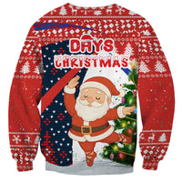 Russia Christmas Sweatshirt with Dancing Santa Christmas Tree Lights and Red Snowflake - Wonder Print Shop