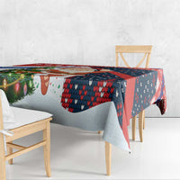 Russia Christmas Tablecloth with Dancing Santa Christmas Tree Lights and Red Snowflake - Wonder Print Shop