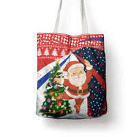 Russia Christmas Tote Bag with Dancing Santa Christmas Tree Lights and Red Snowflake - Wonder Print Shop
