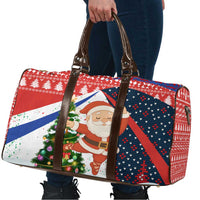 Russia Christmas Travel Bag with Dancing Santa Christmas Tree Lights and Red Snowflake - Wonder Print Shop