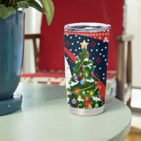 Russia Christmas Tumbler Cup with Dancing Santa Christmas Tree Lights and Red Snowflake - Wonder Print Shop