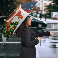 Russia Christmas Umbrella with Dancing Santa Christmas Tree Lights and Red Snowflake - Wonder Print Shop