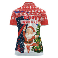 Russia Christmas Women Polo Shirt with Dancing Santa Christmas Tree Lights and Red Snowflake - Wonder Print Shop