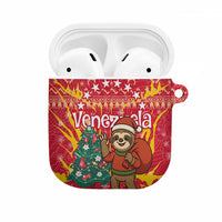 Venezuela Christmas AirPods Case with Santa Sloth Christmas Tree Stars and Red Festive - Wonder Print Shop