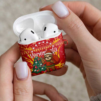 Venezuela Christmas AirPods Case with Santa Sloth Christmas Tree Stars and Red Festive - Wonder Print Shop