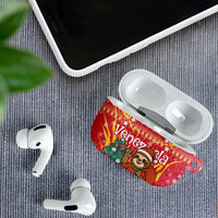 Venezuela Christmas AirPods Case with Santa Sloth Christmas Tree Stars and Red Festive - Wonder Print Shop