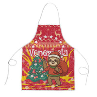 Venezuela Christmas Apron with Santa Sloth Christmas Tree Stars and Red Festive - Wonder Print Shop