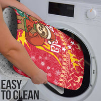 Venezuela Christmas Bathroom Set with Santa Sloth Christmas Tree Stars and Red Festive - Wonder Print Shop