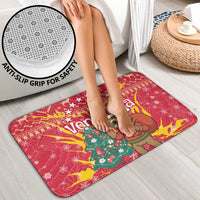 Venezuela Christmas Bathroom Set with Santa Sloth Christmas Tree Stars and Red Festive - Wonder Print Shop