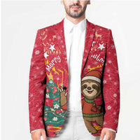 Venezuela Christmas Blazer with Santa Sloth Christmas Tree Stars and Red Festive - Wonder Print Shop