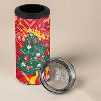 Venezuela Christmas 4 in 1 Can Cooler Tumbler with Santa Sloth Christmas Tree Stars and Red Festive - Wonder Print Shop