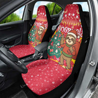 Venezuela Christmas Car Seat Cover with Santa Sloth Christmas Tree Stars and Red Festive - Wonder Print Shop