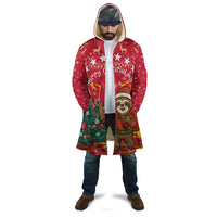 Venezuela Christmas Cloak with Santa Sloth Christmas Tree Stars and Red Festive - Wonder Print Shop