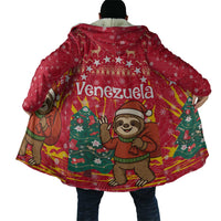 Venezuela Christmas Cloak with Santa Sloth Christmas Tree Stars and Red Festive - Wonder Print Shop