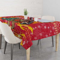 Venezuela Christmas Tablecloth with Santa Sloth Christmas Tree Stars and Red Festive - Wonder Print Shop