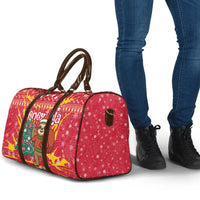 Venezuela Christmas Travel Bag with Santa Sloth Christmas Tree Stars and Red Festive - Wonder Print Shop