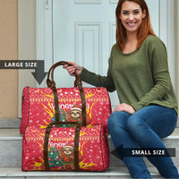 Venezuela Christmas Travel Bag with Santa Sloth Christmas Tree Stars and Red Festive - Wonder Print Shop