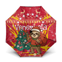 Venezuela Christmas Umbrella with Santa Sloth Christmas Tree Stars and Red Festive - Wonder Print Shop