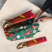 Venezuela Christmas Umbrella with Santa Sloth Christmas Tree Stars and Red Festive - Wonder Print Shop