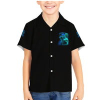 Tread Carefully Skull Family Matching Mermaid Dress and Hawaiian Shirt - Wonder Print Shop