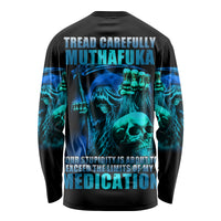 Tread Carefully Skull Long Sleeve Shirt - Wonder Print Shop