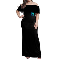 Tread Carefully Skull Off Shoulder Maxi Dress - Wonder Print Shop